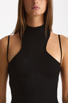 Abito a costine girocollo nero donna Dondup - 6
