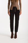 Pantalone slim in velluto NIMA nero donna Dondup - 1