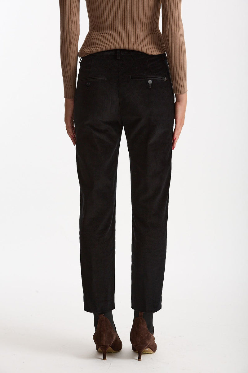 Pantalone slim in velluto NIMA nero donna Dondup - 3