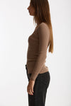 Maglia a costine scollo a v nude donna Dondup - 2