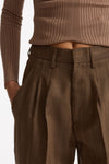 Pantalone spigato vita alta marrone donna Dondup - 4
