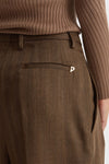 Pantalone spigato vita alta marrone donna Dondup - 5