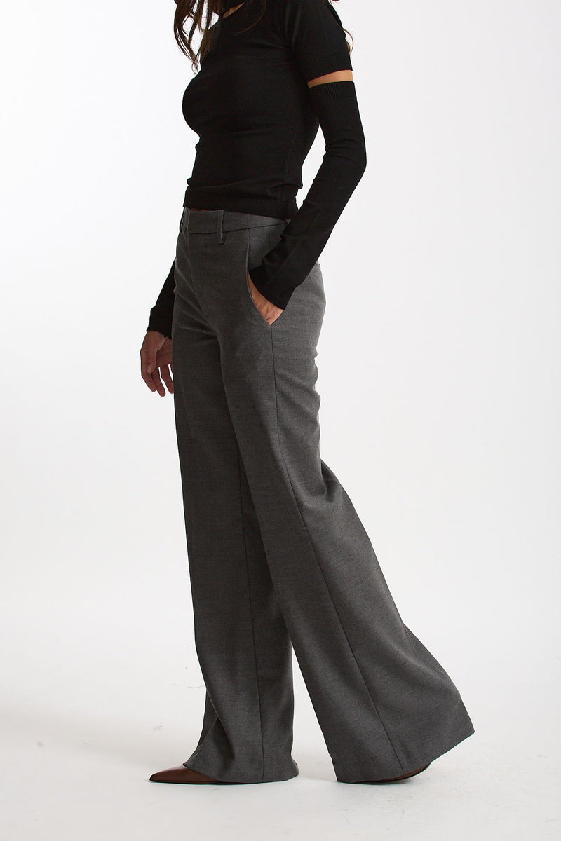 Pantalone palazzo grigio antracite donna Dondup - 3