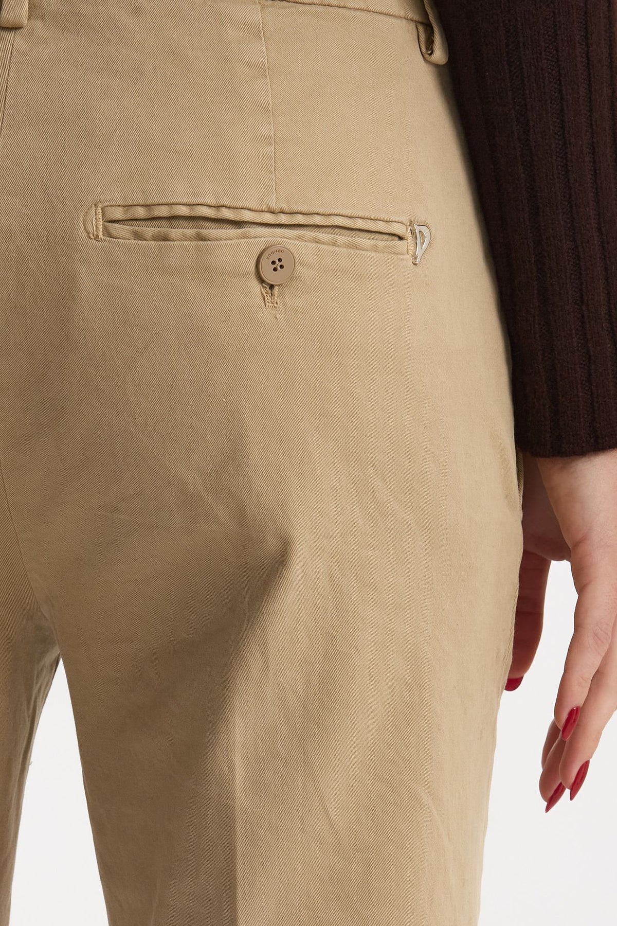 Pantalone slim NIMA in cotone beige donna Dondup - 6