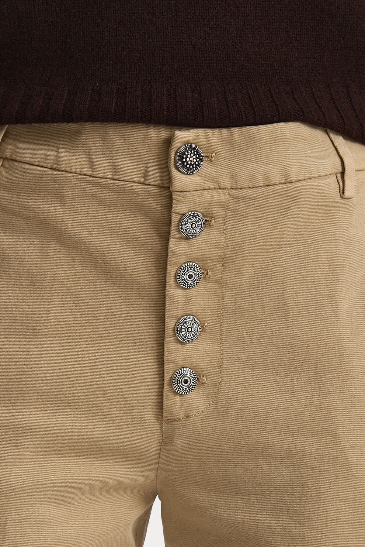 Pantalone slim NIMA in cotone beige donna Dondup - 7