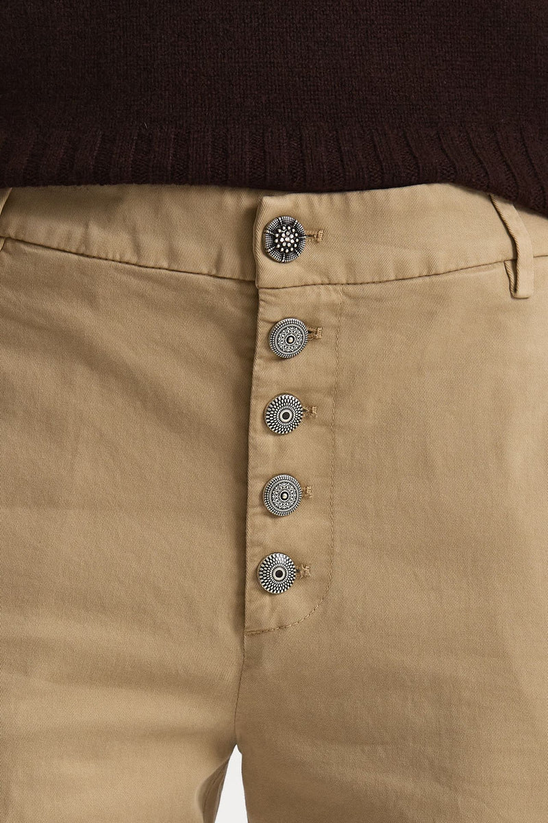 Pantalone slim NIMA in cotone beige donna Dondup - 7