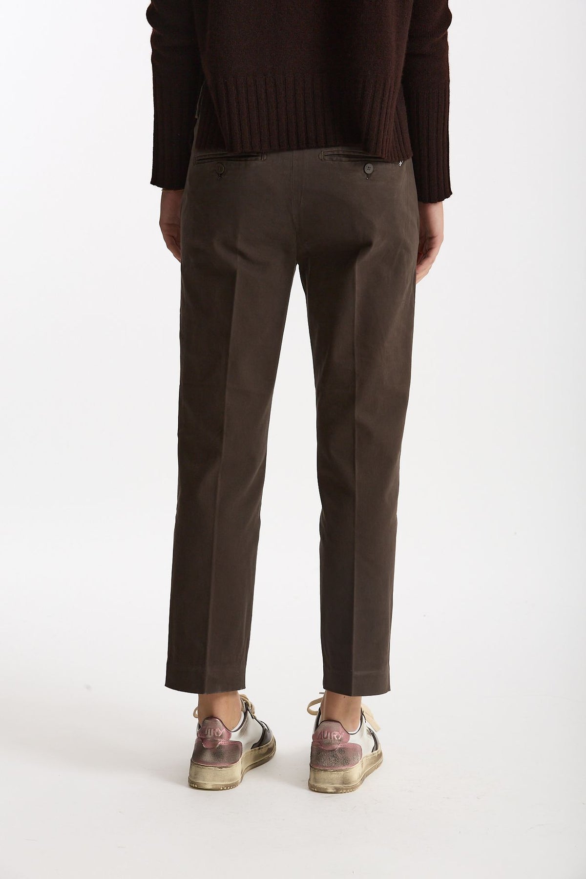 Pantalone slim NIMA in cotone marrone donna Dondup - 3