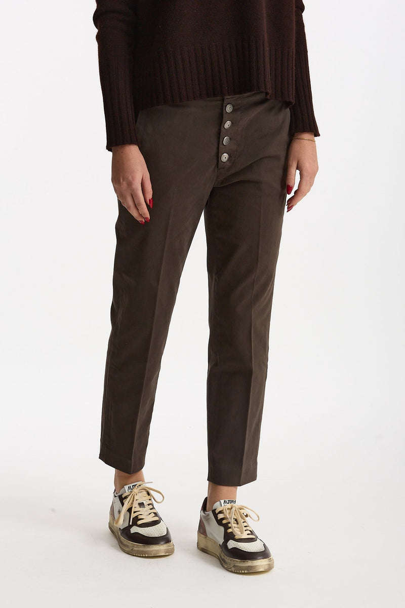 Pantalone slim NIMA in cotone marrone donna Dondup - 1