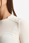 T-shirt slim ESIBIZIONISTA a costine bianco donna Dondup - 2