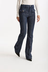 Pantaloni ESIBIZIONISTA flare gessati blu scuro donna Dondup - 2