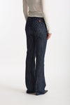 Pantaloni ESIBIZIONISTA flare gessati blu scuro donna Dondup - 3