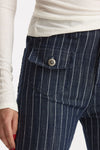 Pantaloni ESIBIZIONISTA flare gessati blu scuro donna Dondup - 4