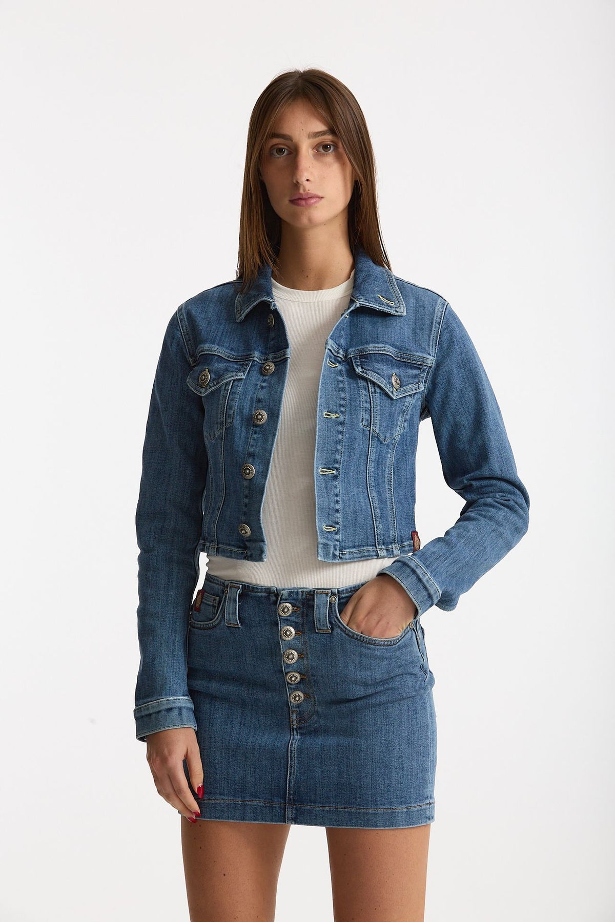 Giubbino ESIBIZIONISTA cropped in denim donna Dondup - 1