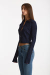 Cardigan ESIBIZIONISTA in maglia jaquard blu donna Dondup - 3