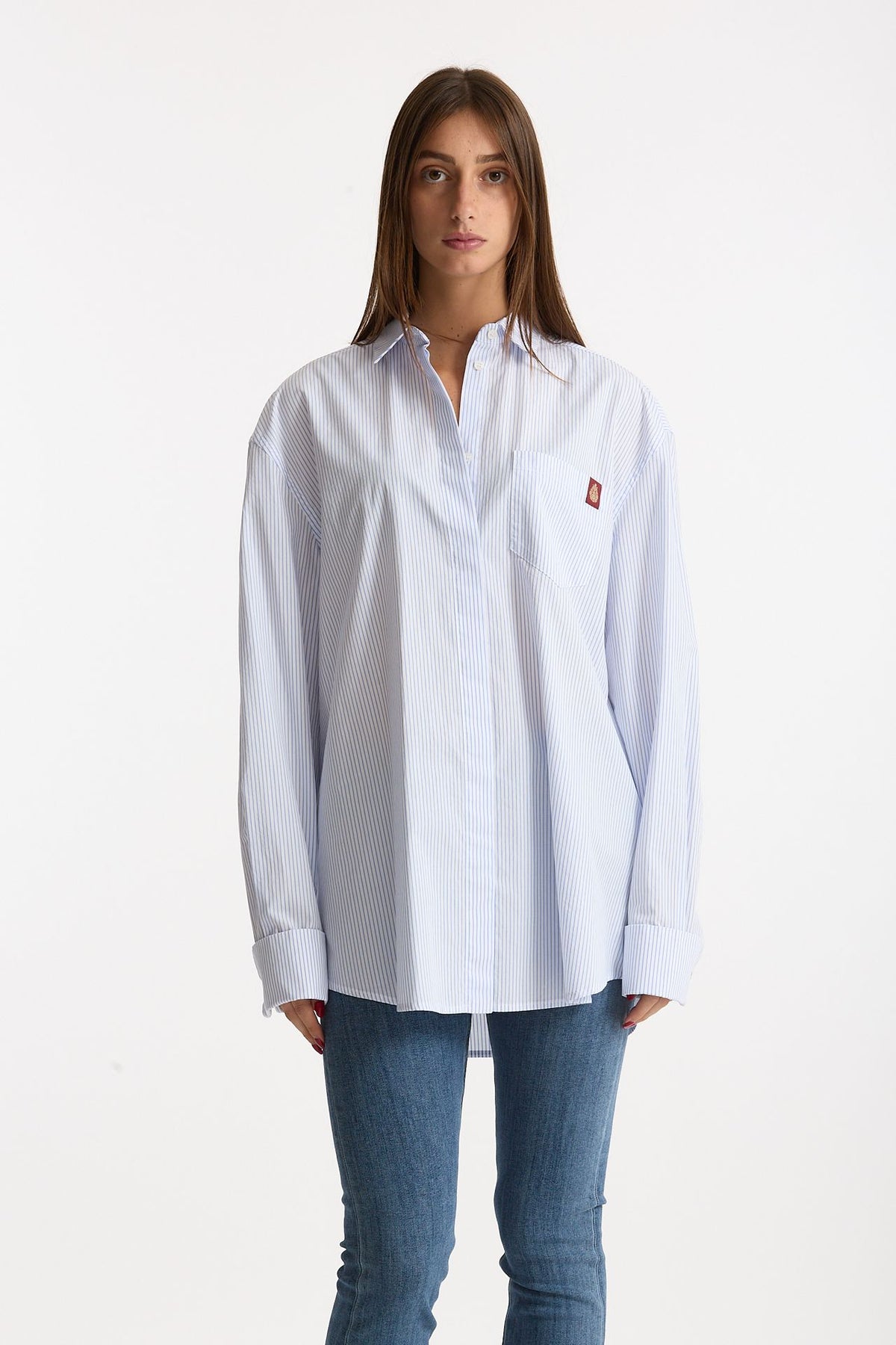 Camicia ESIBIZIONISTA over rigata bianco donna Dondup - 2