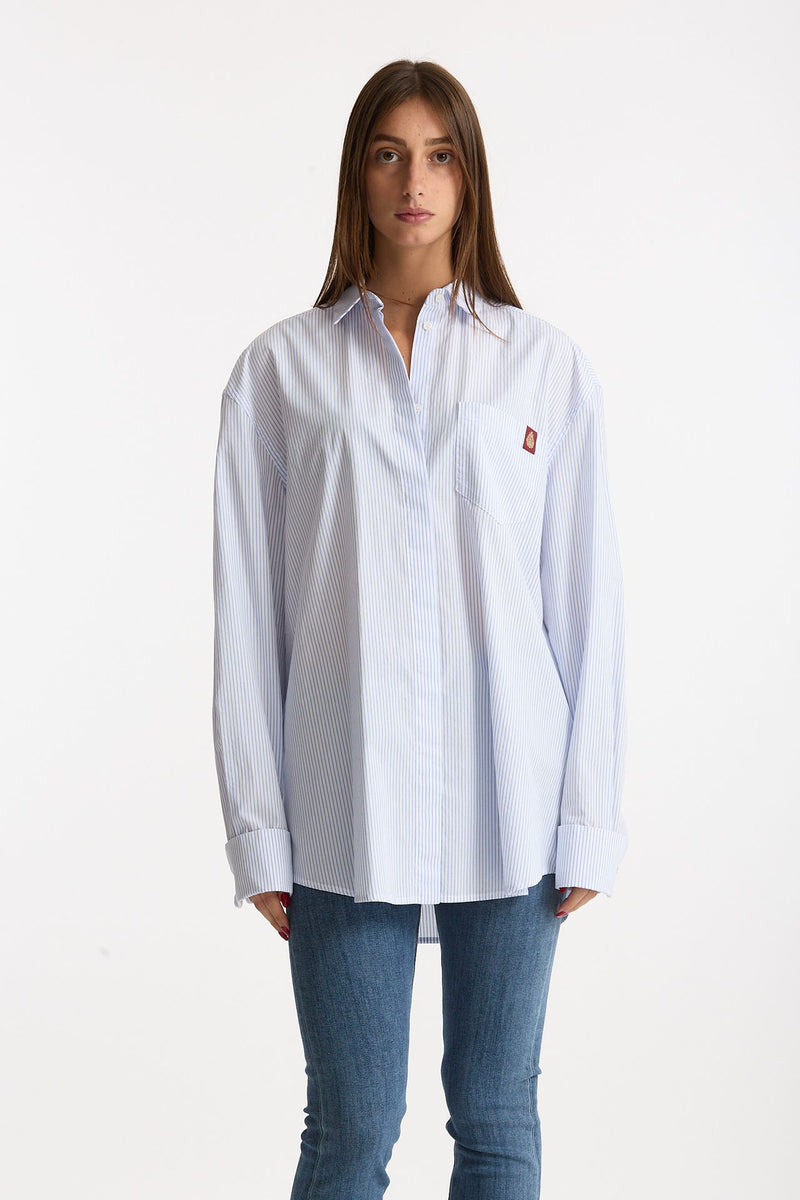 Camicia ESIBIZIONISTA over rigata bianco donna Dondup - 2