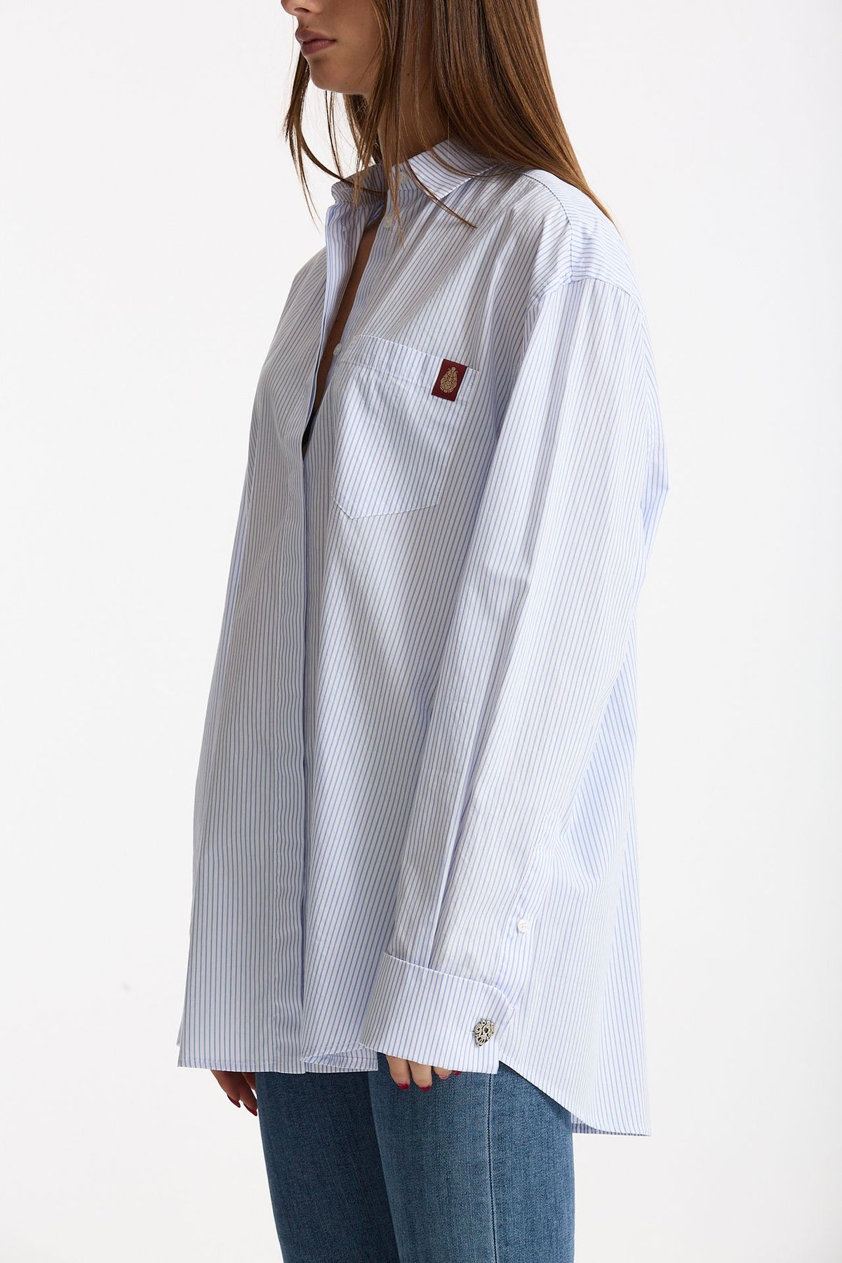 Camicia ESIBIZIONISTA over rigata bianco donna Dondup - 1