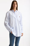 Camicia ESIBIZIONISTA over rigata bianco donna Dondup - 4