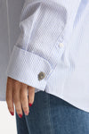 Camicia ESIBIZIONISTA over rigata bianco donna Dondup - 6