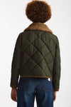 Giacca trapuntata tre Ganci verde militare donna Fay - 3