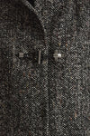 Cappa spigato in lana Mélange nero e bianco donna Fay - 4