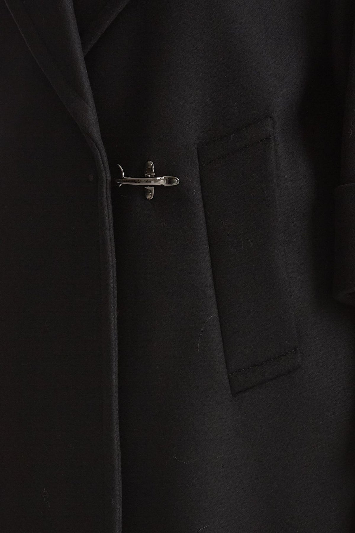 Cappa over in lana con giubbino in nylon nero donna Fay - 5