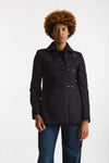 Cappotto slim in panno di lana blu donna Fay - 2
