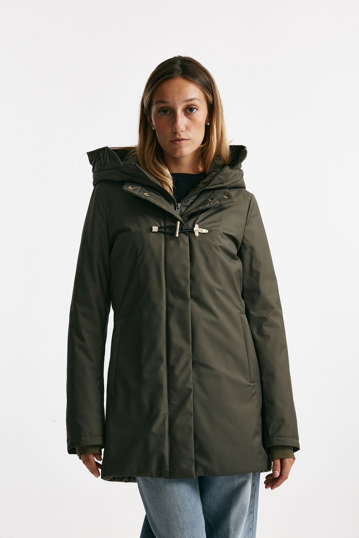 Giaccone TOGGLE in gabardina tecnica verde donna Fay - 1