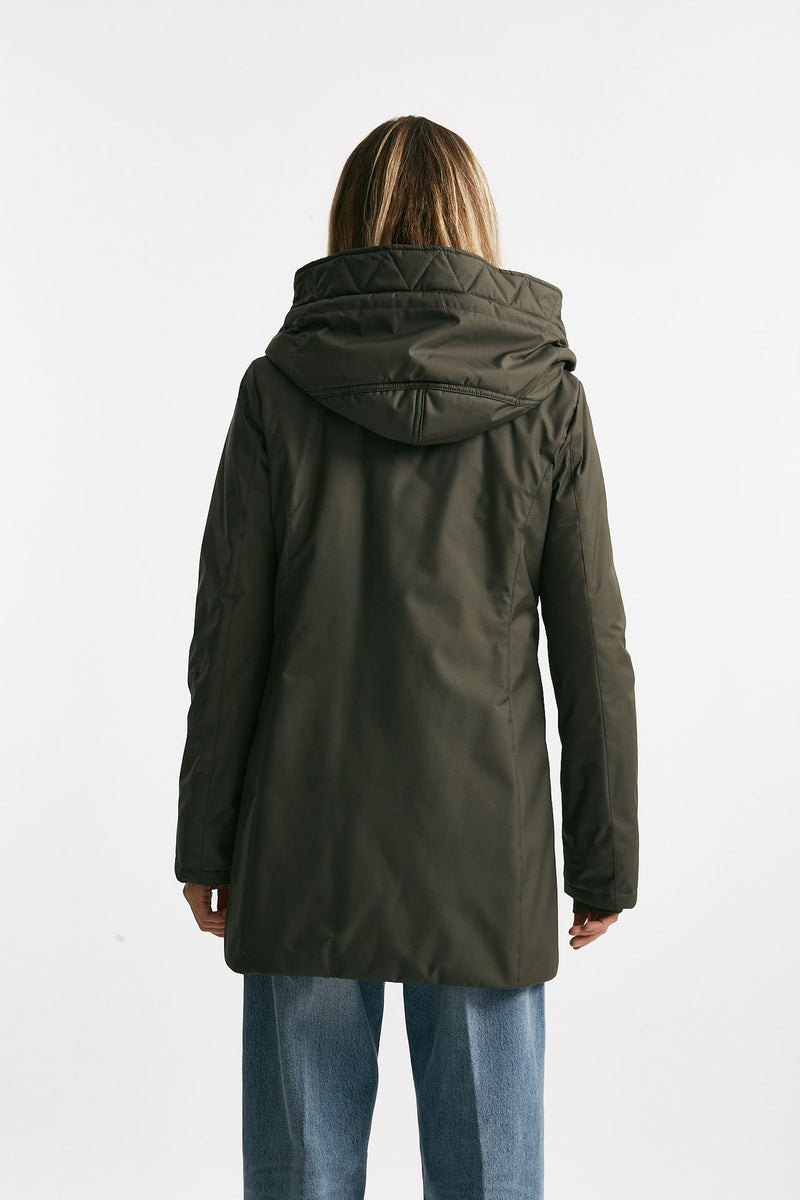 Giaccone TOGGLE in gabardina tecnica verde donna Fay - 3