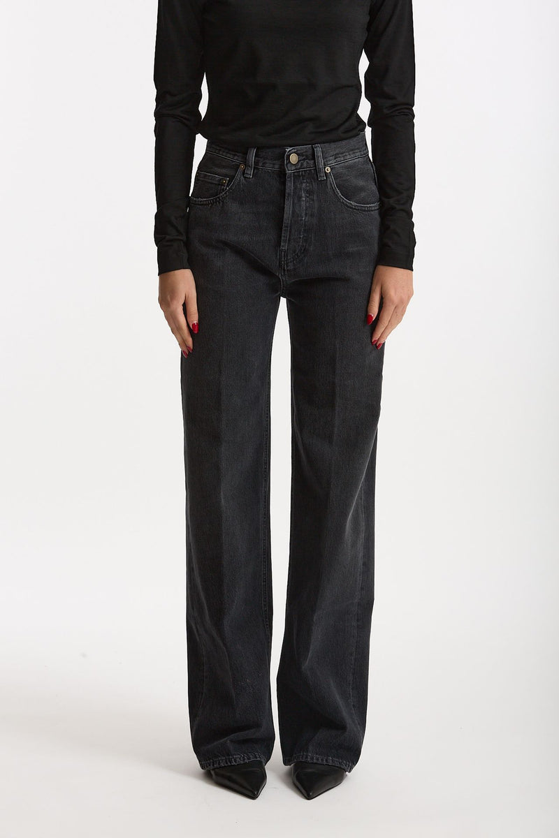 Jeans palazzo BERYL nero slavato donna Grifoni - 2