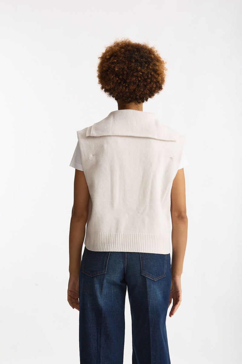 Gilet in lana panna donna Grifoni - 3
