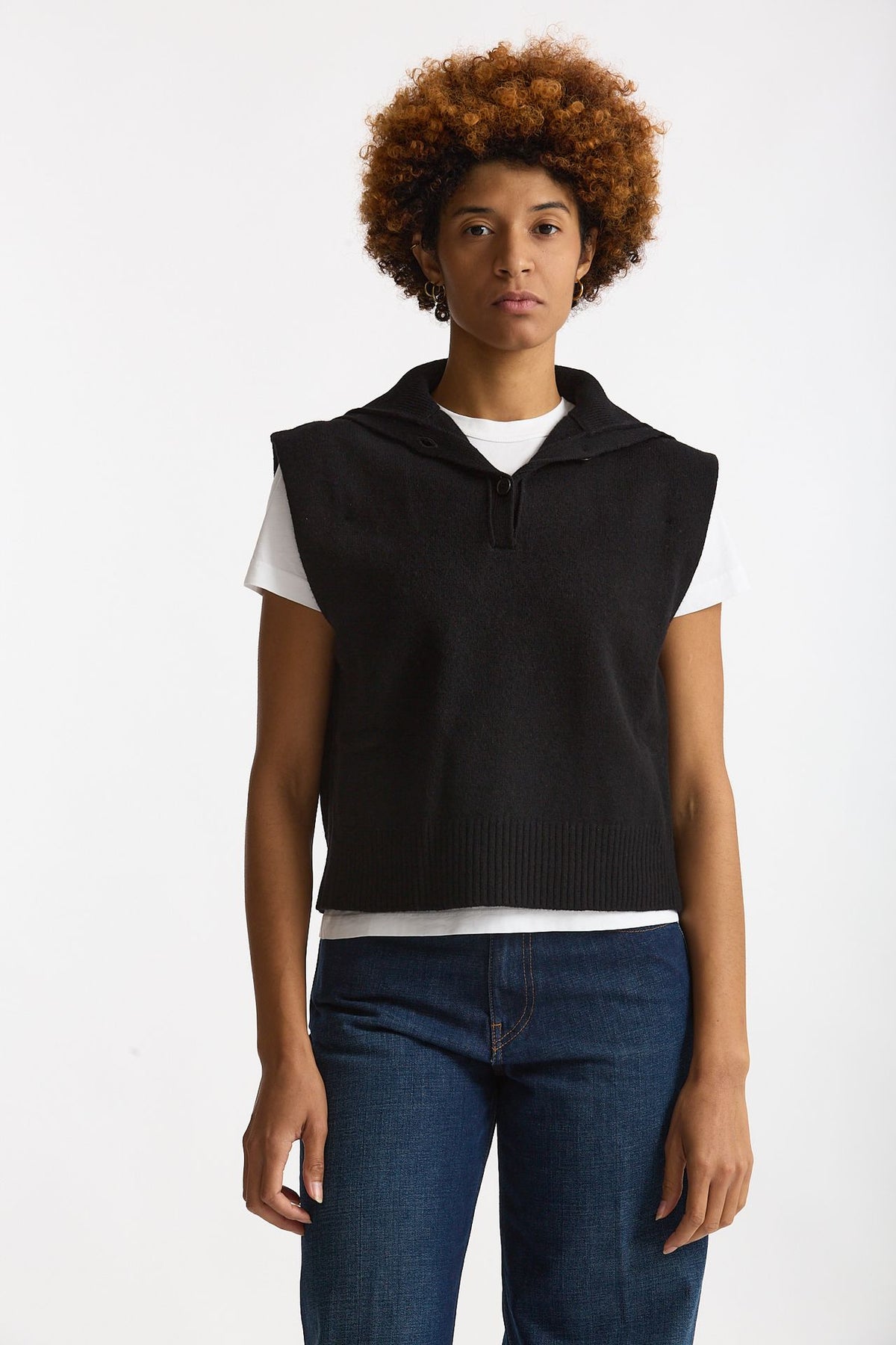 Gilet in lana nero donna Grifoni - 1