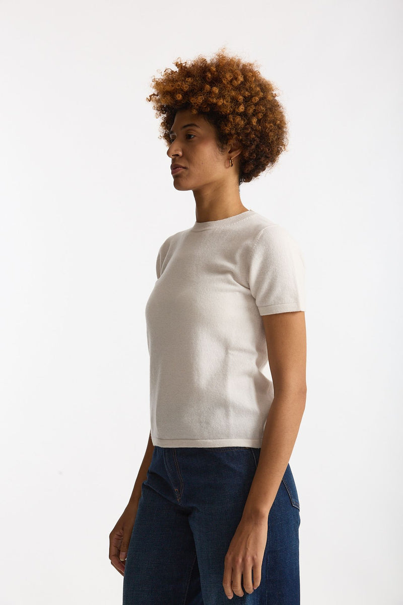 Maglia mezza manica in lana panna donna Grifoni - 2