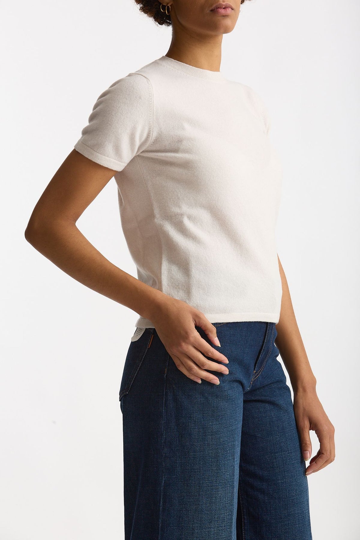Maglia mezza manica in lana panna donna Grifoni - 4