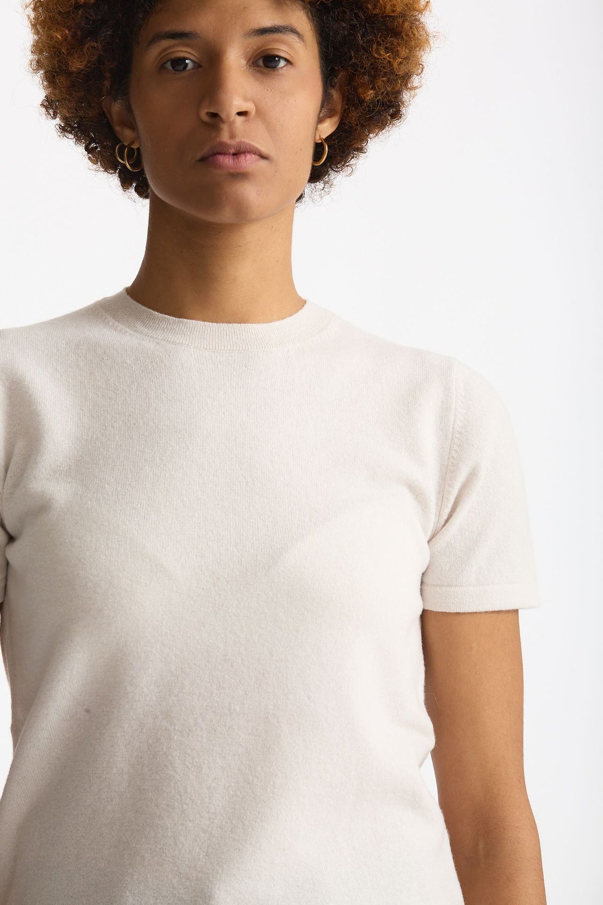Maglia mezza manica in lana panna donna Grifoni - 5