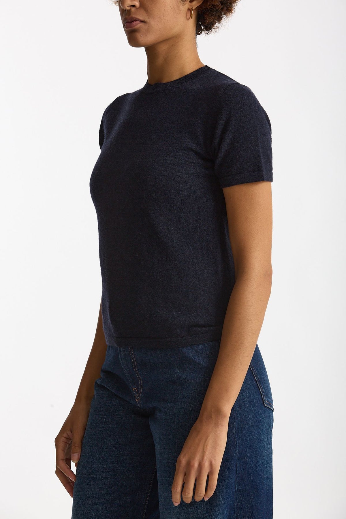 Maglia mezza manica in lana blu donna Grifoni - 2