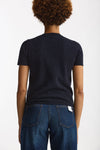 Maglia mezza manica in lana blu donna Grifoni - 3