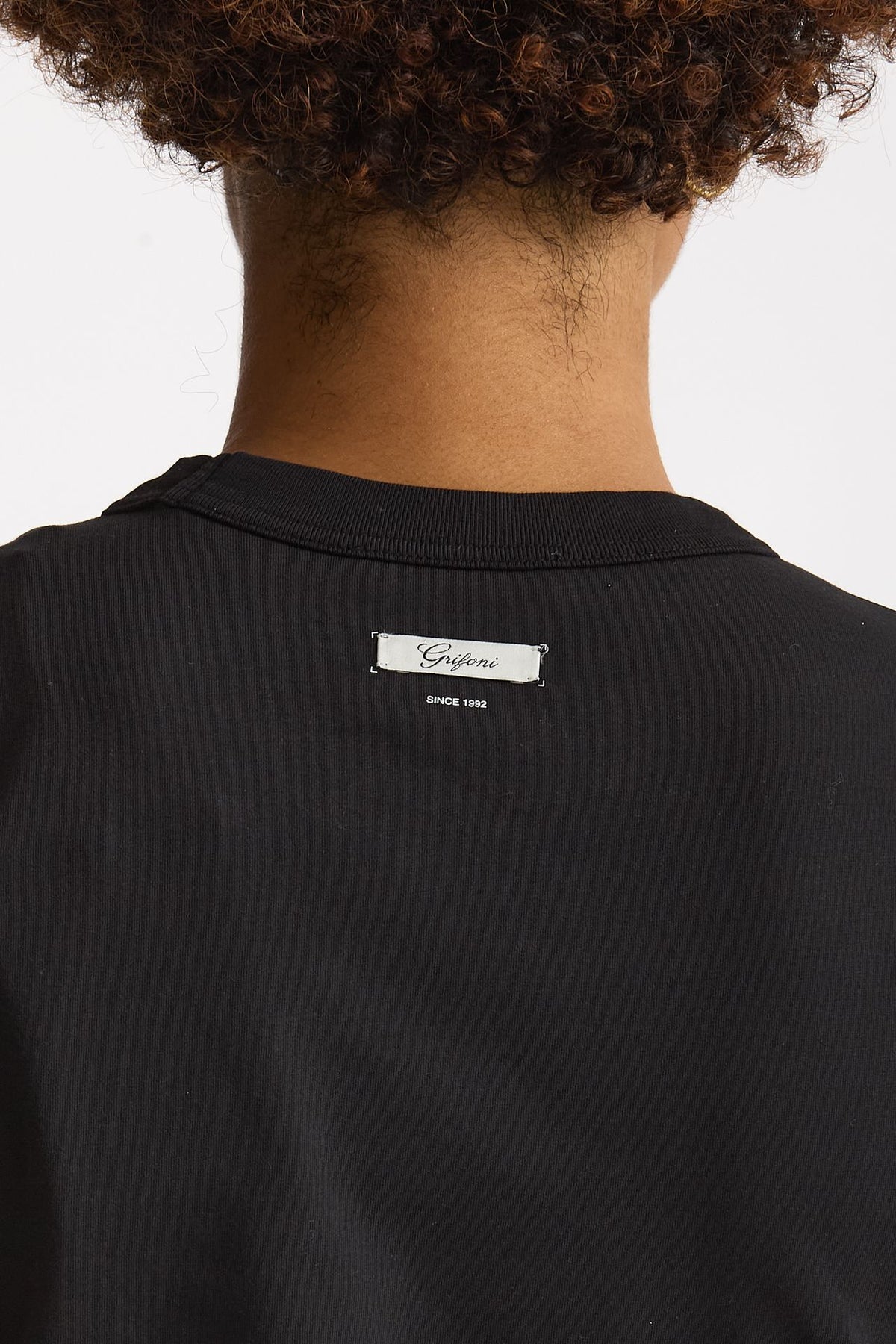T-shirt basic in cotone nero donna Grifoni - 3
