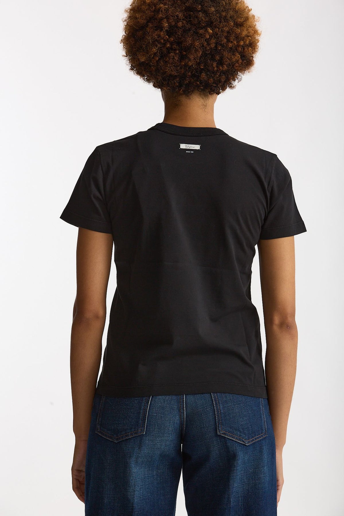 T-shirt basic in cotone nero donna Grifoni - 4