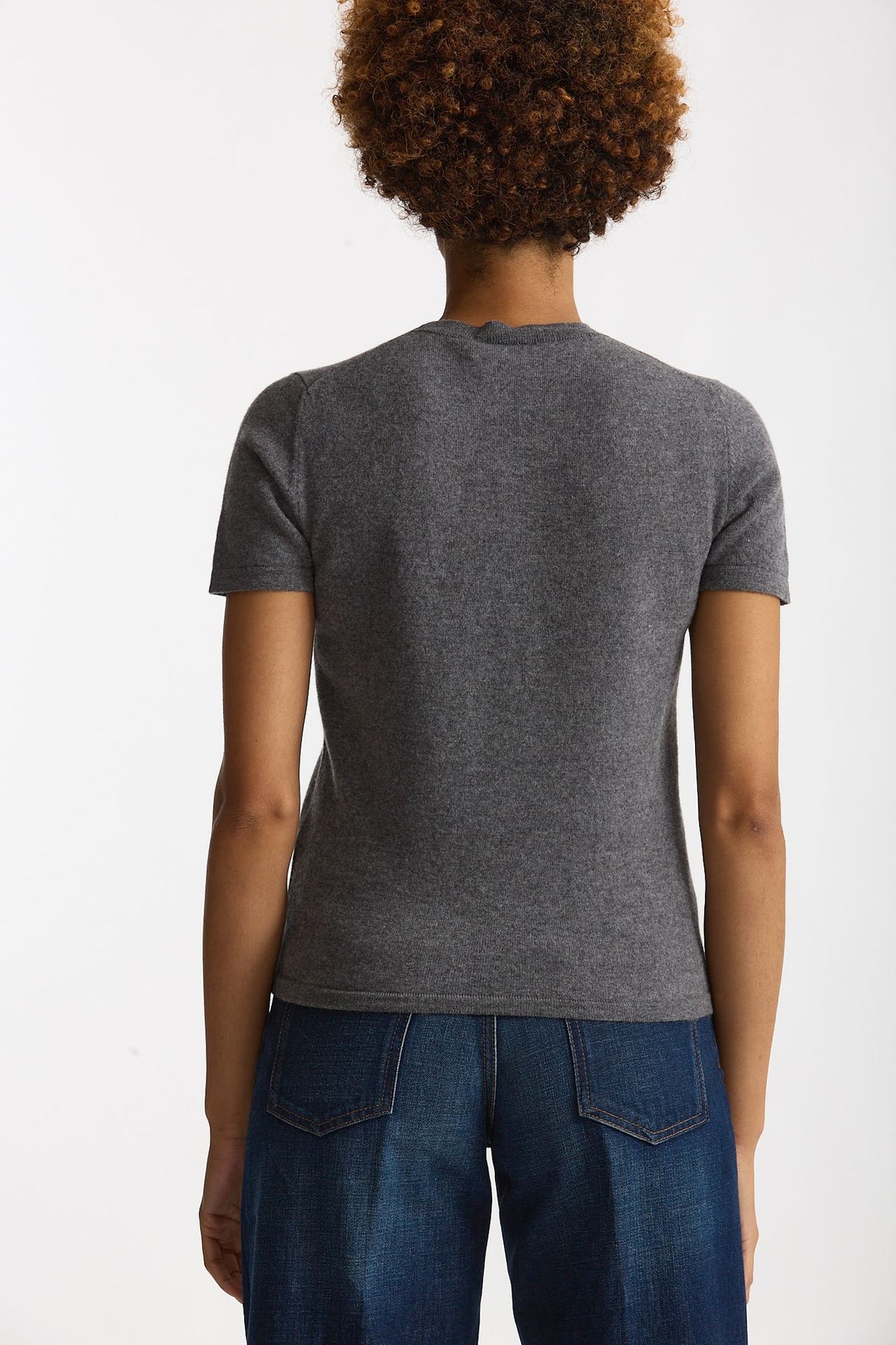 Maglia mezza manica in lana grigio donna Grifoni - 3