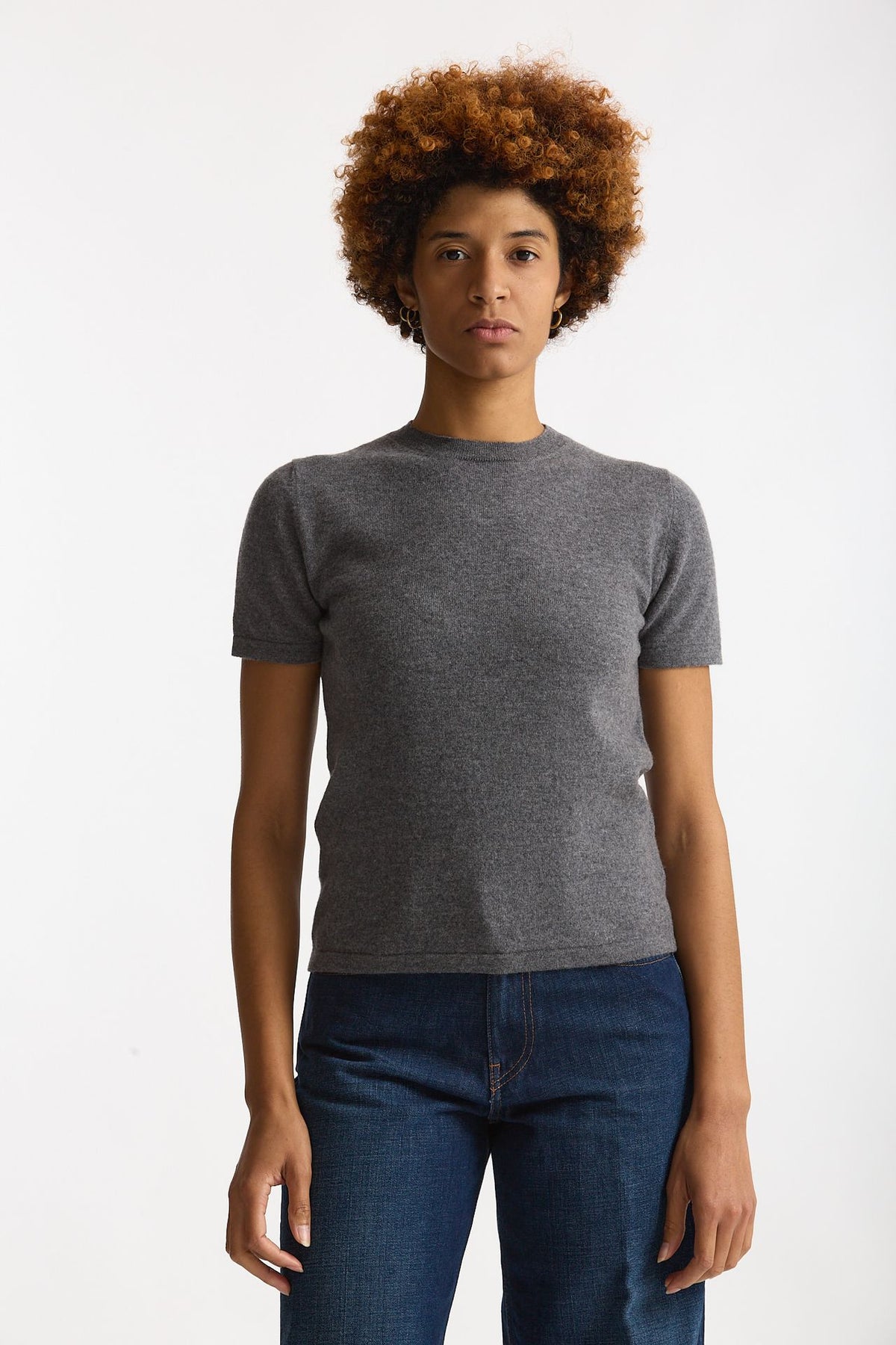 Maglia mezza manica in lana grigio donna Grifoni - 1