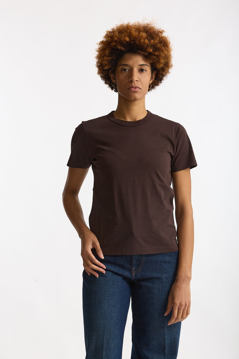 T-shirt basic in cotone marrone donna Grifoni - 2