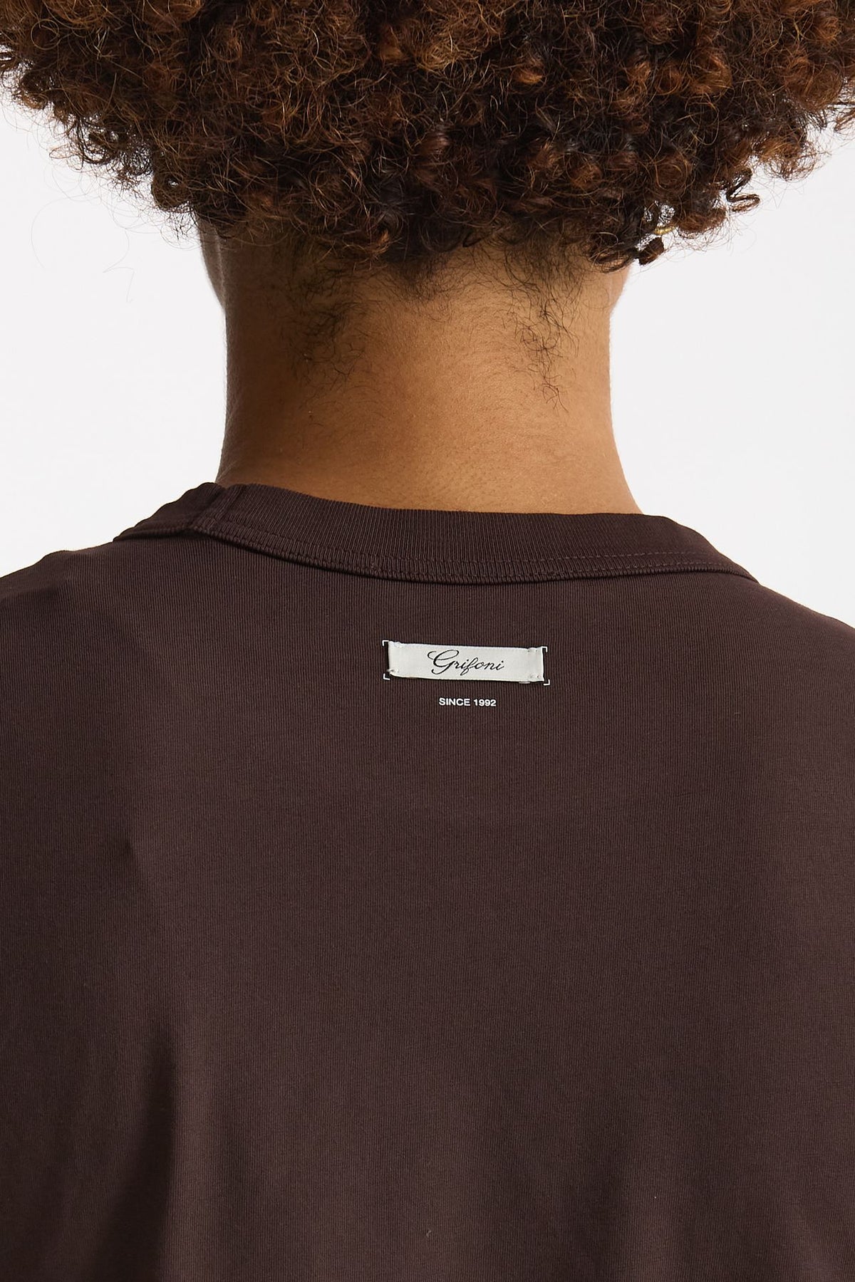 T-shirt basic in cotone marrone donna Grifoni - 4