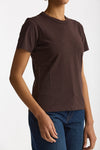 T-shirt basic in cotone marrone donna Grifoni - 5