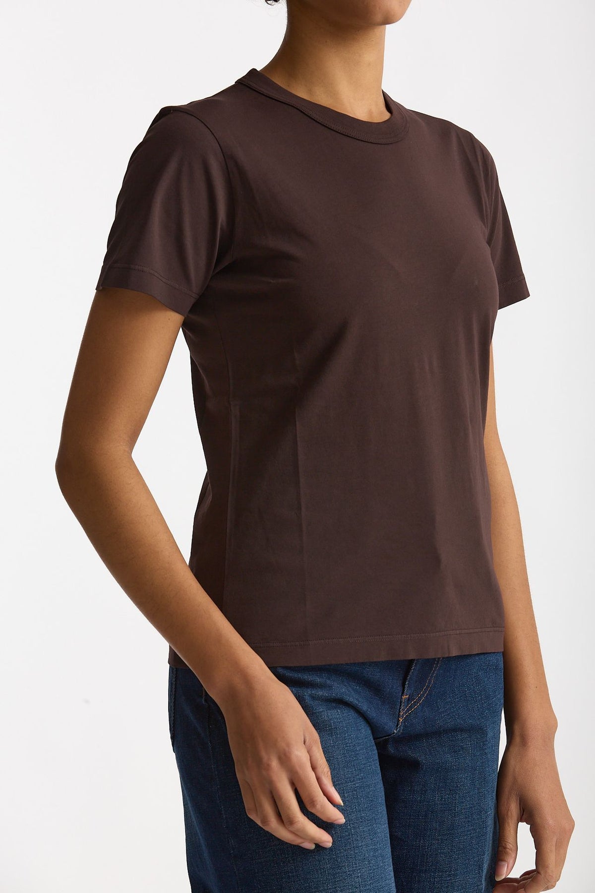 T-shirt basic in cotone marrone donna Grifoni - 5