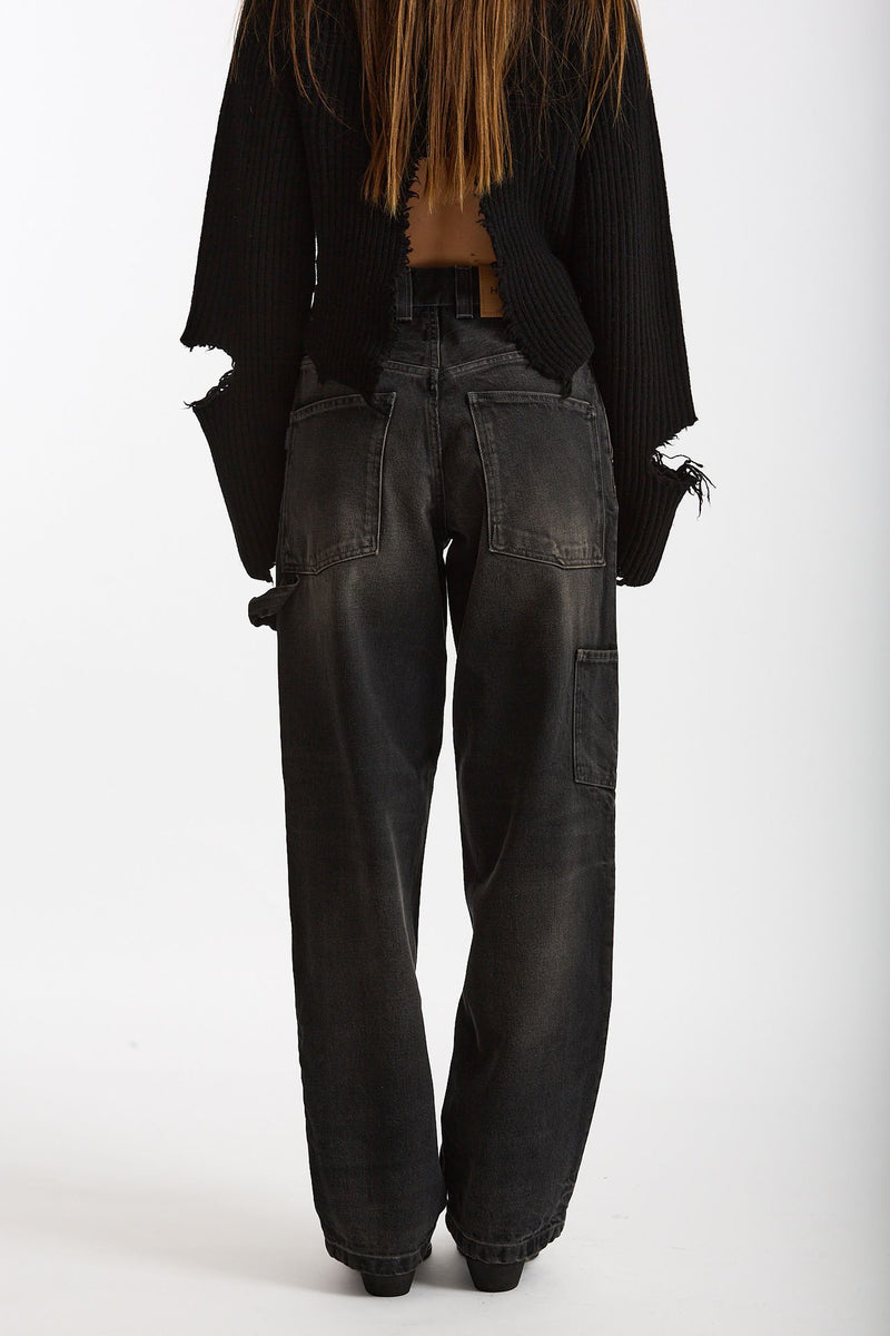 Jeans workwear SIBILLA Nero slavato donna Haikure - 2