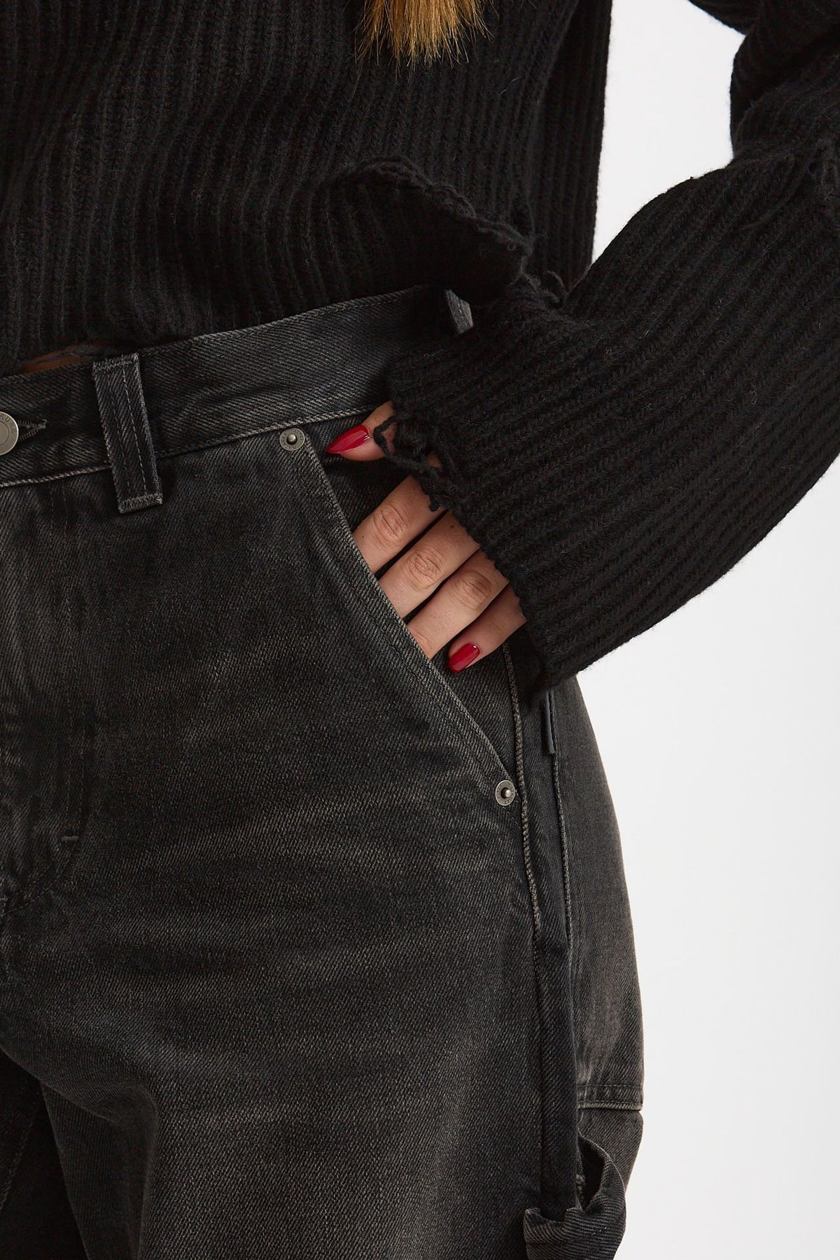 Jeans workwear SIBILLA Nero slavato donna Haikure - 5