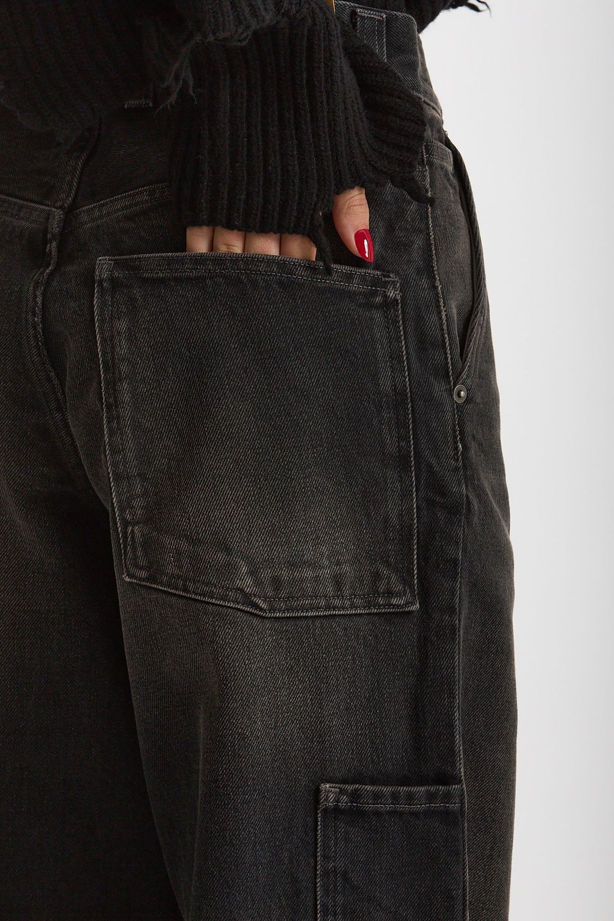 Jeans workwear SIBILLA Nero slavato donna Haikure - 6