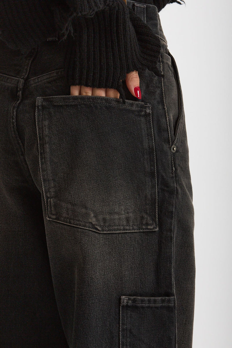 Jeans workwear SIBILLA Nero slavato donna Haikure - 6