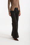 Pantaloni in velluto CLARA nero slavato donna Haikure - 4